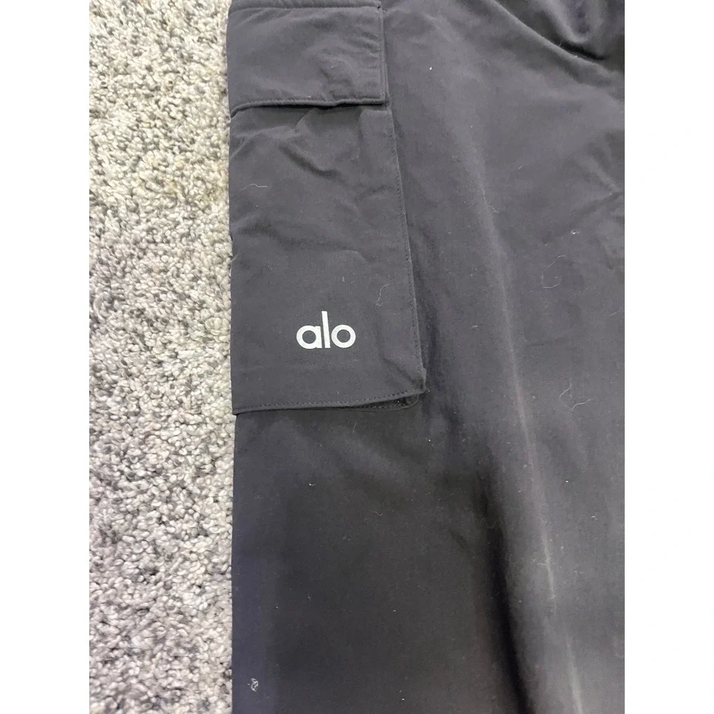 Alo Yoga It Girl Cargo Jogger Pants Black Size Small Woven Utility High Rise